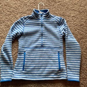 Blue striped Patagonia quarter zip